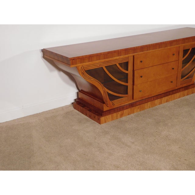 Brown Italian Carpanelli Furniture Art Deco Nouveau Cherry Inlaid Sideboard For Sale - Image 8 of 18