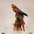 Art Deco Ceramic Parrot Italian Sculpture Majolica Bird Hand Crafted Macaw Parrot For Sale - Image 12 of 12