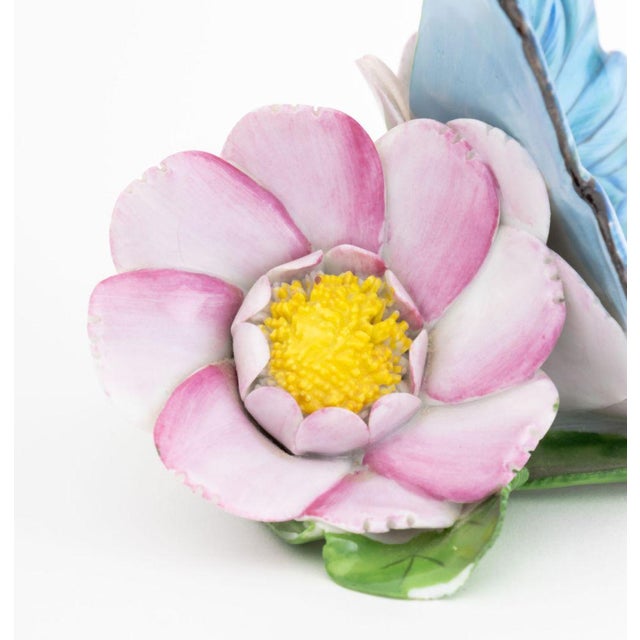 Mid 20th Century Herend Butterfly and Flower Porcelain Figurines, 2 For Sale - Image 5 of 9