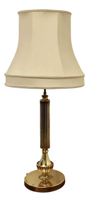 Central Brass Column Table Lamp, 1960s