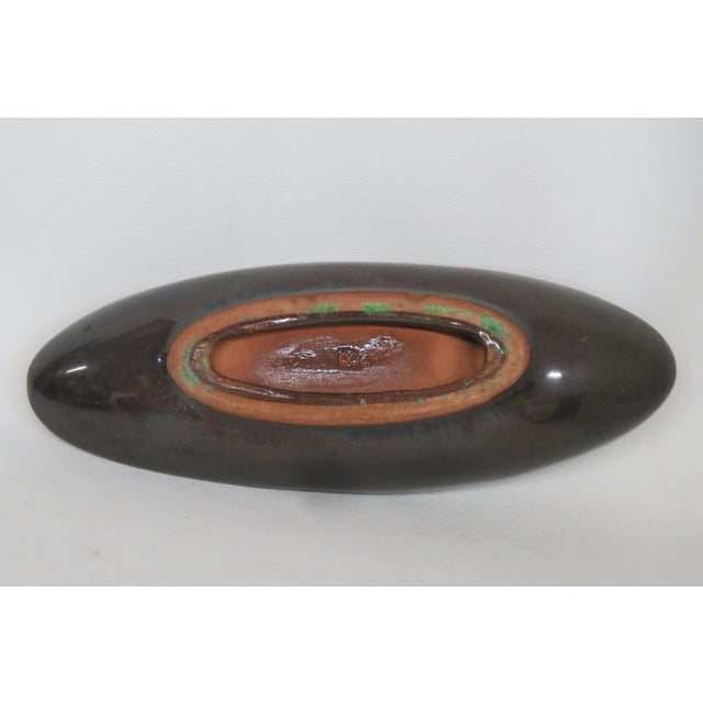 Green Mid Century Modern Ceramic Green and Brown Ashtray 4601b For Sale - Image 8 of 16