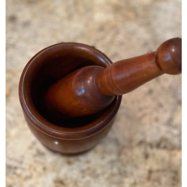 18th Century Antique 18th Century Early American Hand Turned Mortar and Pestle For Sale - Image 5 of 7