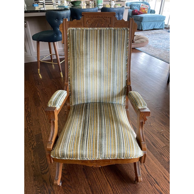 Cerulean Late 19th Century Eastlake Platform Rocking Side Chair For Sale - Image 8 of 8