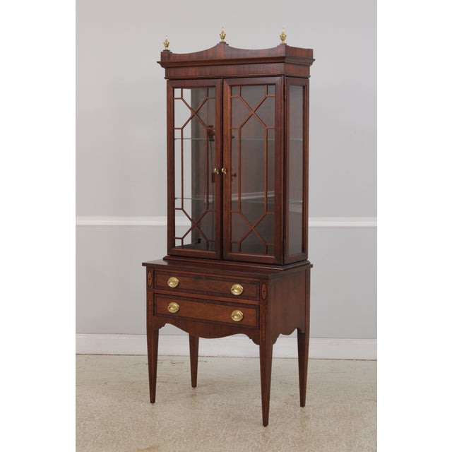 Traditional Jasper Federal Mahogany Secretary Desk Bookcase For Sale - Image 3 of 17