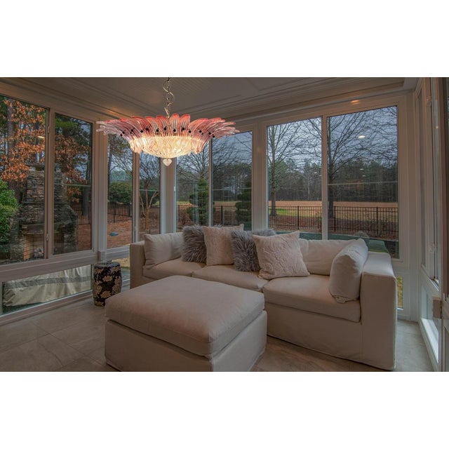 Mid-20th Century Pink Murano Chandelier, 1970s, Set of 2 For Sale - Image 6 of 18