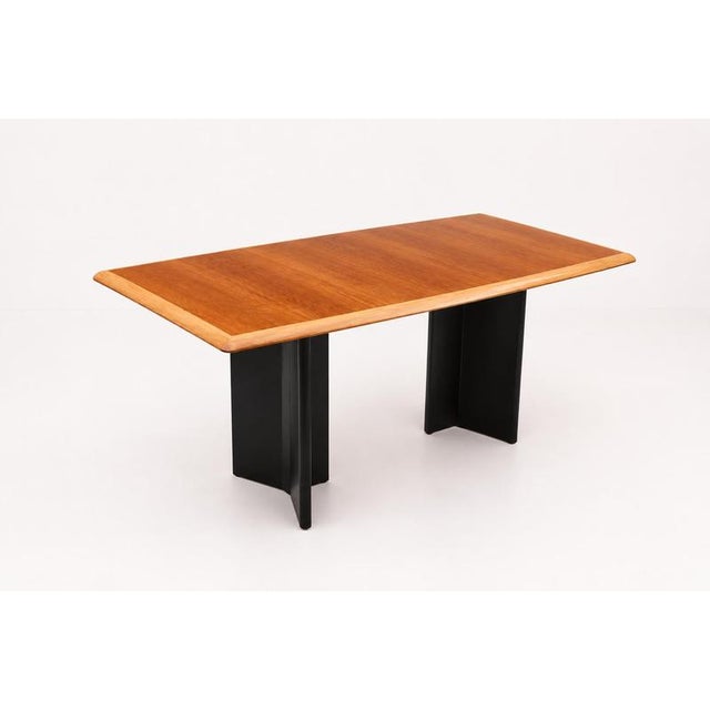 Brown Vintage MDF Wood Dining Table, 1990s For Sale - Image 8 of 8