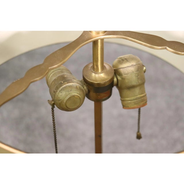 Metal 1940s French Brass Bouillotte Lamp with Tole Metal Shade For Sale - Image 7 of 10