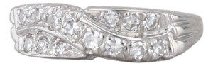 Vintage 0.25ctw Diamond Ring 14k White Gold Size 6 Anniversary Wedding Band