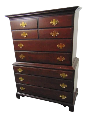 Durham Cherry Chippendale Chest on Chest