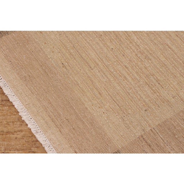 Tan Shabby Chic Gabbeh Tan/Green Wool Rug - 9'8'' X 14'4'' For Sale - Image 8 of 10