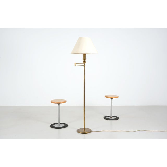 French Brass Floor Reading Lamp, 1970 For Sale - Image 3 of 9