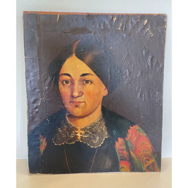 Late 19th Century Original Oil Portrait Painting of a Victorian Woman For Sale - Image 13 of 13
