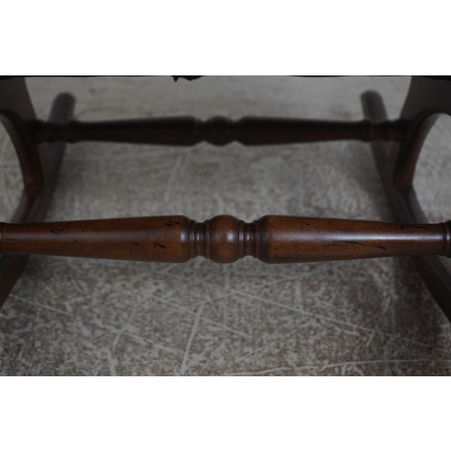 Brown Tufted Leather Rocking Chair For Sale - Image 17 of 18