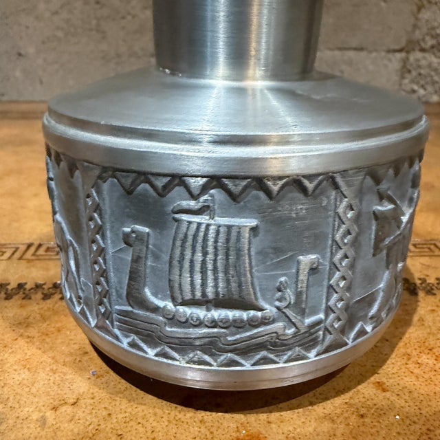 Danish Modern Norwegian Pewter Vase Manufactured by Norsk Tinn For Sale - Image 9 of 15