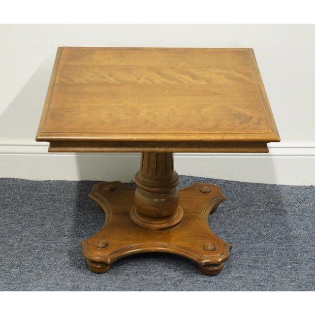 ETHAN ALLEN Classic Manor Solid Maple Italian 20" Square Accent Bunching End Table 15-8421 17" High 20" Wide 20" Deep We...