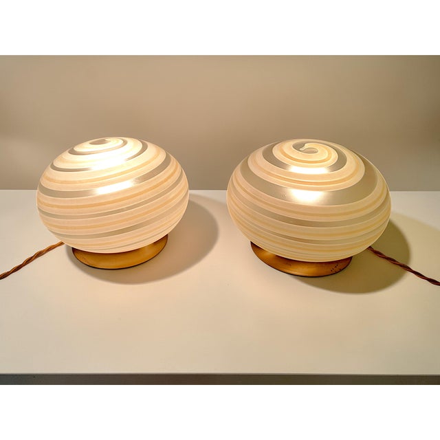 Spiral Murano Glass Lamps from Manifattura di Murano, 1970s, Set of 2 For Sale - Image 13 of 15