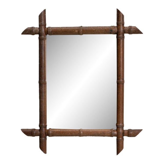 19th Century France Tan Wood Mirror For Sale