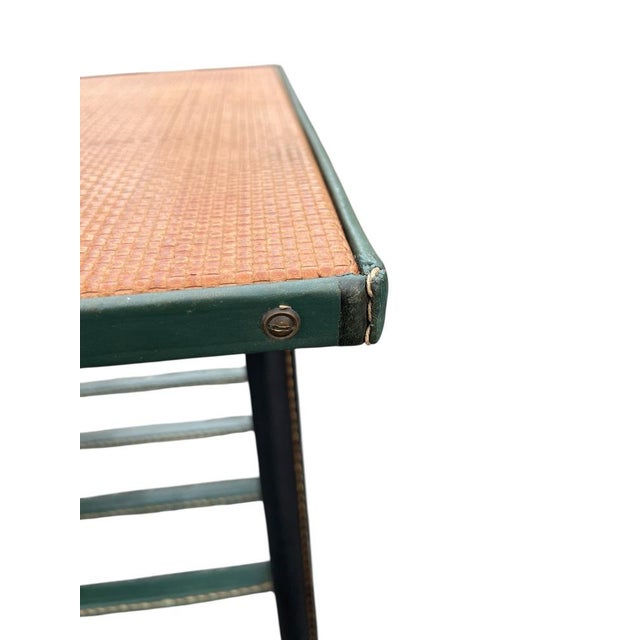 Black Stitched Side Table by Jacques Adnet, 1950 For Sale - Image 8 of 12