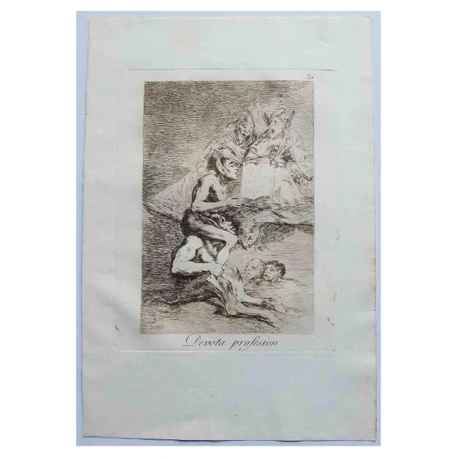Francisco Goya, Devota Profesion from Los Caprichos, Original Etching, 1799 For Sale