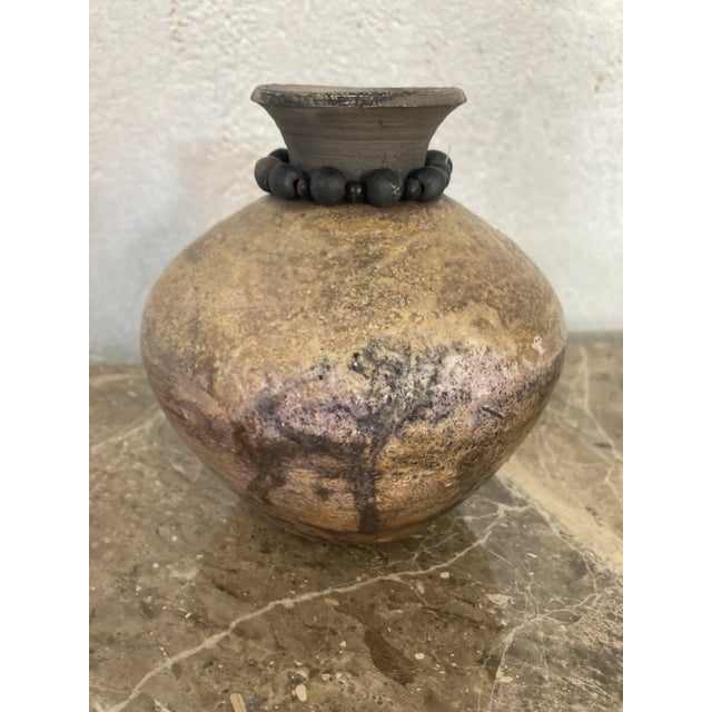 Vintage Boho Studio Pottery Vase For Sale - Image 4 of 9
