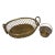 Vintage Castilian Imports Woven Brass Tabletop Baskets - Set of 2 For Sale