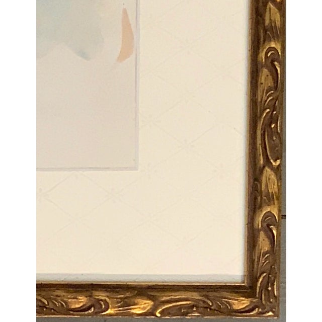 Beautiful Original Vintage 1950’s Impressionist Watercolor Painting, Girls Face in Vintage Frame. 5” x 7” Overall size in...