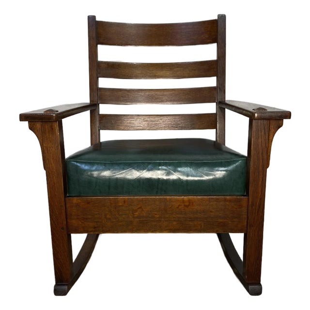 Limbert Antique Mission Oak Rocker Rocking Chair For Sale