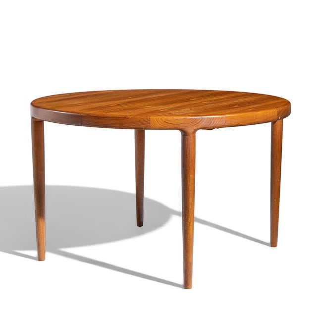Brown Mid Century Teak Dining Table With 2 Leaves For Sale - Image 8 of 14