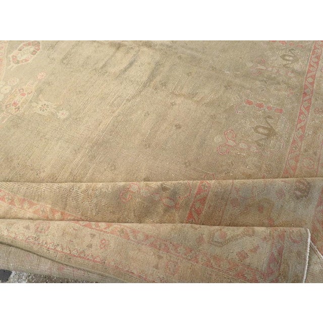 Textile Galerie Shabab Collection Early 20th Century Turkish Oushak Room Size Carpet For Sale - Image 7 of 8