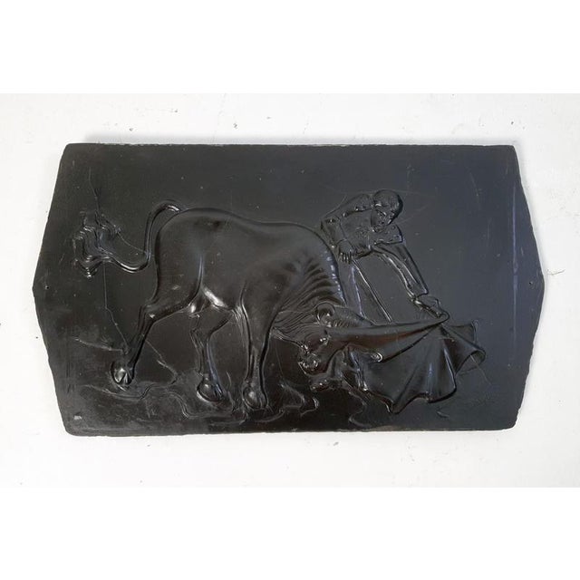 Mid-Century Modern Slate Wall Plaque of Bullfighter and Bull, Italy, 1970s For Sale - Image 3 of 11