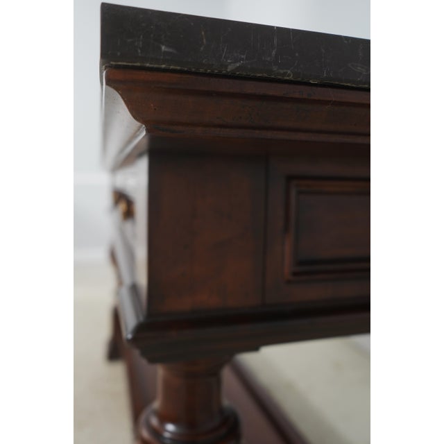 Henredon 3 Drawer 2 Tier Marble Top Console Table For Sale - Image 14 of 18