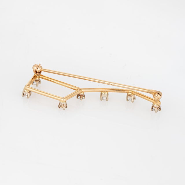 Mid-Century Modern Vintage Big Dipper Diamond Brooch 14k Gold Celestial Stars Fine Jewelry For Sale - Image 3 of 4