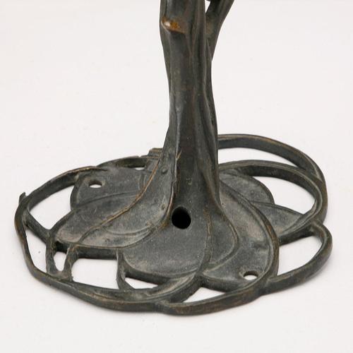 Metal Art Nouveau Bronze Candleholder For Sale - Image 7 of 10
