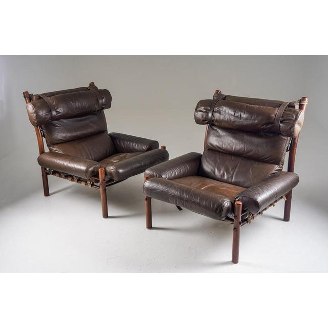 Pair of Arne Norell “Inca” Lounge Chairs, Sweden, 1970s Classic pair of “Inca” lounge chairs designed by Arne Norell in...