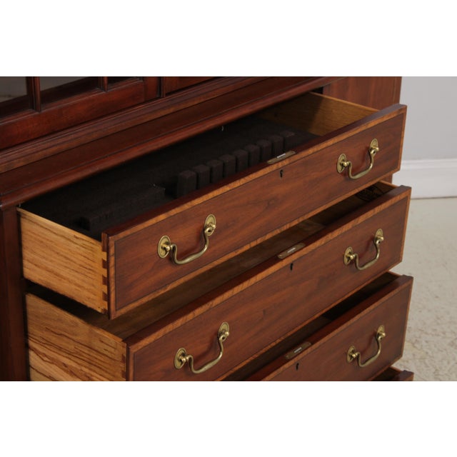Wood Henkel Harris Cherry 2 Piece London Breakfront For Sale - Image 7 of 18