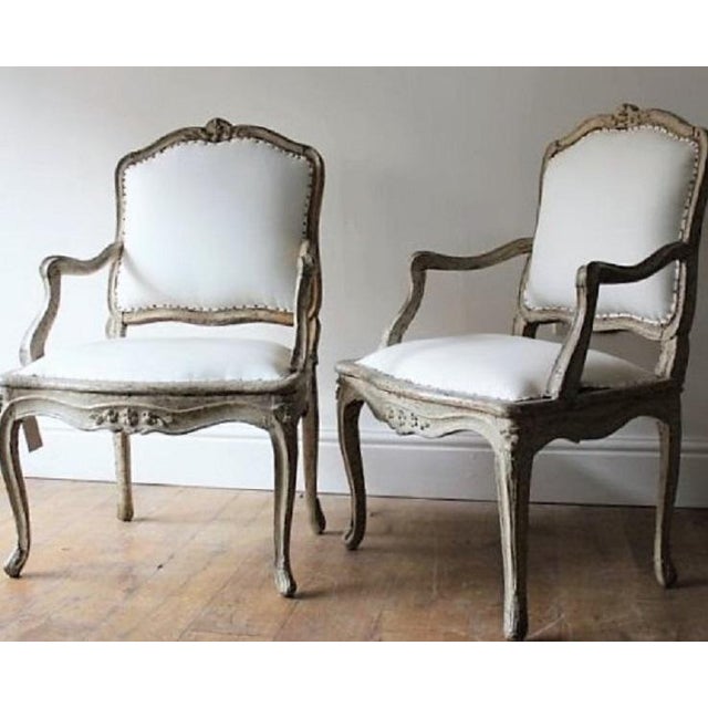 French 18th C Louis XV Armchairs, Signed "Blanchard" Pair For Sale - Image 3 of 7