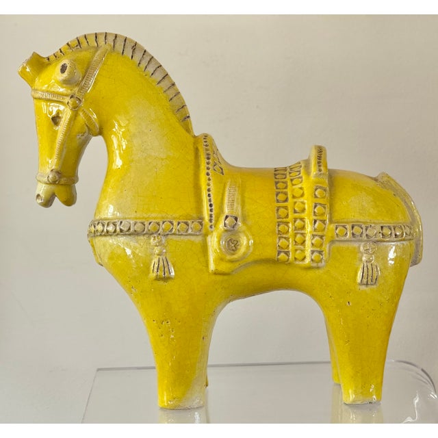 Bitossi Mid Century Aldo Londi Attributed Glazed Terracotta Horse For Sale - Image 4 of 15