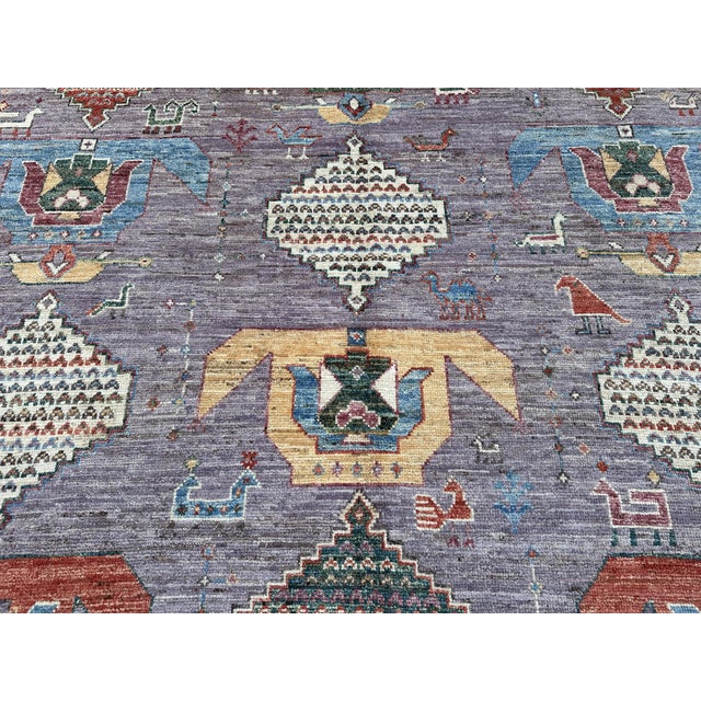 2000 - 2009 Lavender Tribal Rug 8x10 For Sale - Image 5 of 8