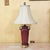 Hollywood Regency Vintage Burgundy Glazed Ceramic Table Lamp With Bell Shade, Circa Late 20th Century For Sale - Image 3 of 18