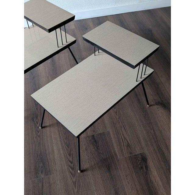 1960s Pair of MCM Laminate Top Step Tables For Sale - Image 5 of 5