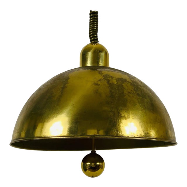 Mid-Century Modern Brass Pendant Lamp by WKR, 1970s, Germany For Sale