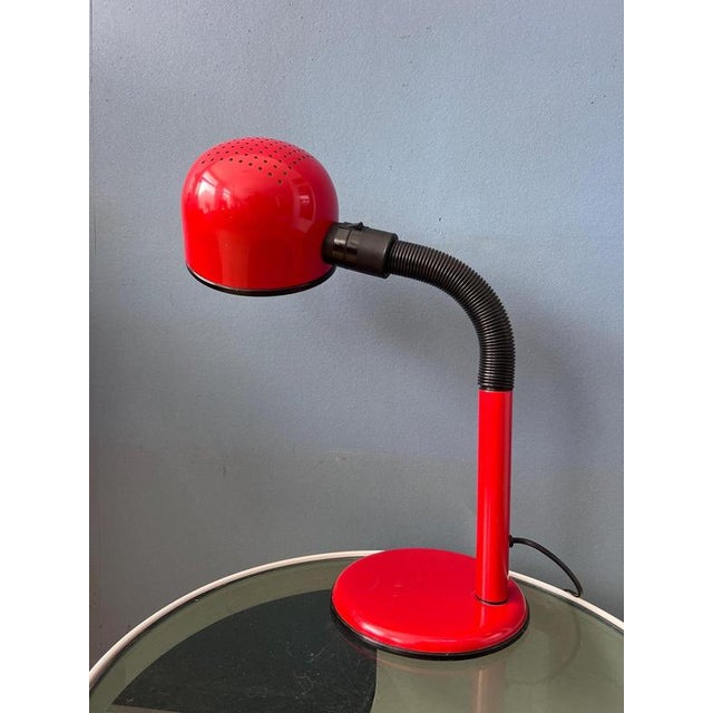 Mid-Century Space Age Flexible Red Table Lamp For Sale - Image 12 of 13