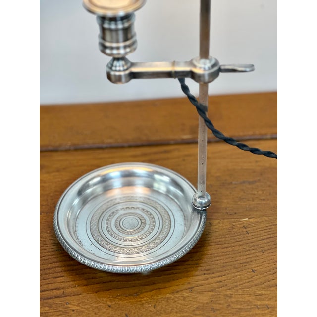19th Century Quinquet Lamp in Silvered Metal, 1890s For Sale - Image 10 of 14