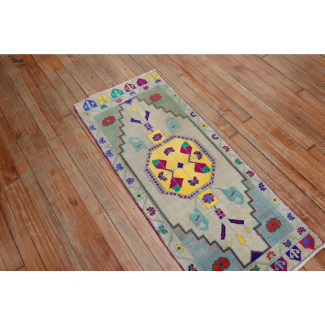 Pop Art Vintage Dazzling Turkish Anatolian Rug - 1'8" x 3'11" For Sale - Image 3 of 8