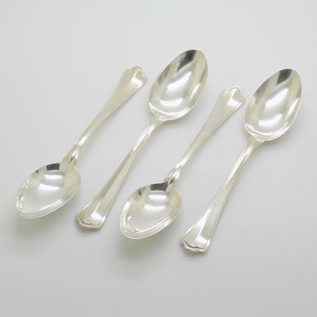 1970s Vintage Italian Handmade Genuine Silver Sugar Spoons, 1970s, Set of 4 For Sale - Image 5 of 12