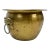 Vintage Hammered Brass Planter Cachepot With Foo Dog Handles For Sale