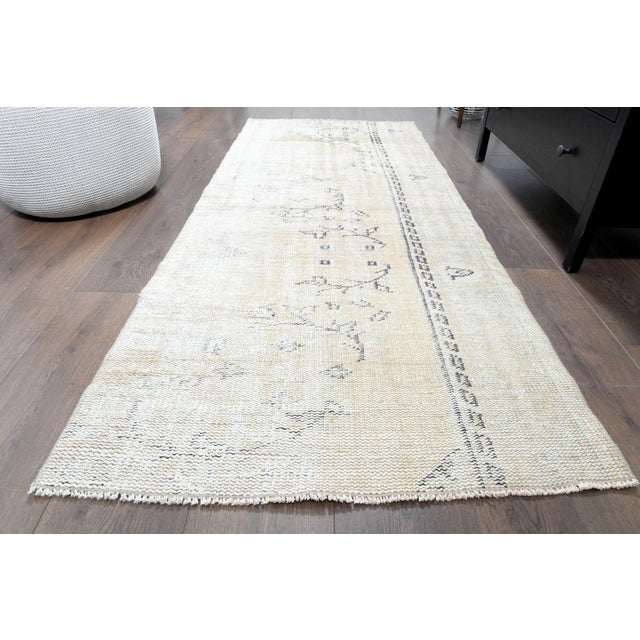 1970s 1970s Vintage Turkish Handmade Wool Cotton Runner Rug For Sale - Image 5 of 11