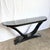 1990s Art Deco Sculptural Black Tessellated Stone a Console Table With Chrome Inlay For Sale - Image 5 of 11