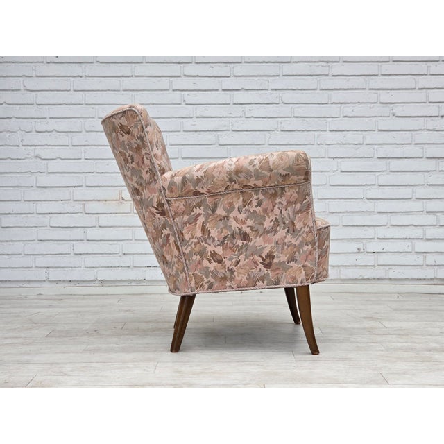 Danish Armchair in Jacquard Fabric, 1960s For Sale - Image 11 of 18