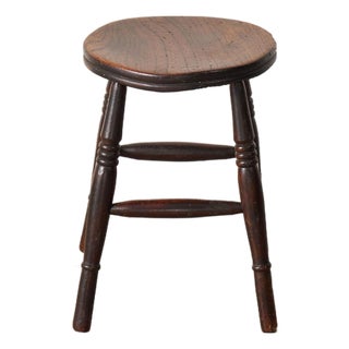 19th Century Oak Joint Stool With Stretchers For Sale